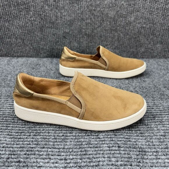 UGG Cas Suede Sneakers Shoes Womens 7.5 Tan Caramel Slip On Metallic 1019217 - Picture 3 of 11